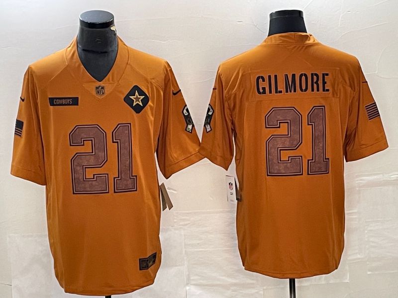 Men Dallas Cowboys #21 Gilmore brown Nike 2023 Salute To Service Limited NFL Jersey